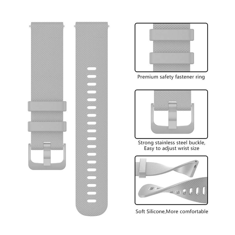 ISABAKE Strap for Garmin Vivoactive 4, Forerunner 255/265, 22mm Silicone Quick Release Replacement Band for Samsung Gear S3 Frontier/Classic Watch - Image 5